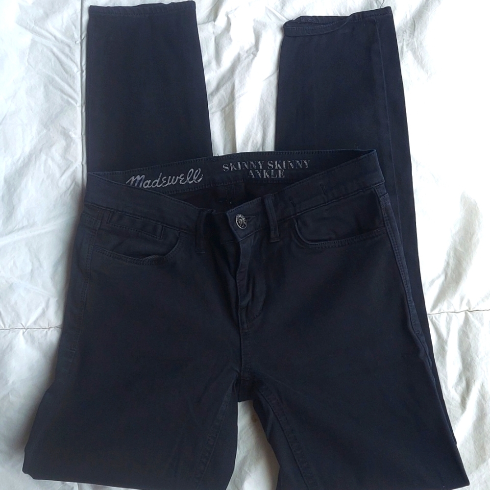 Madewell skinny skinny ankle sz 24 black skinny jeans stretch